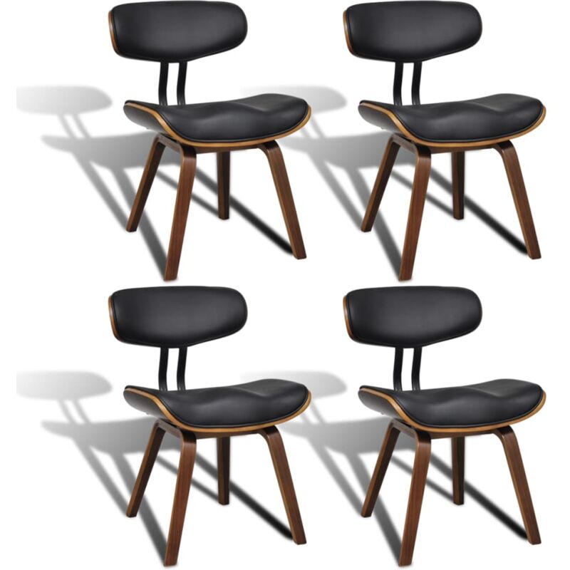 Vidaxl - Chaises à manger lot de 4 bois courbé et similicuir