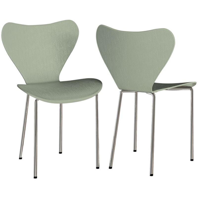Haloyo - Lot de 2 chaises de salle à manger en plastique pour la maison et le bureau Vert