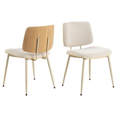 Lot de 2 chaises de salle à manger en tissu AULNE
