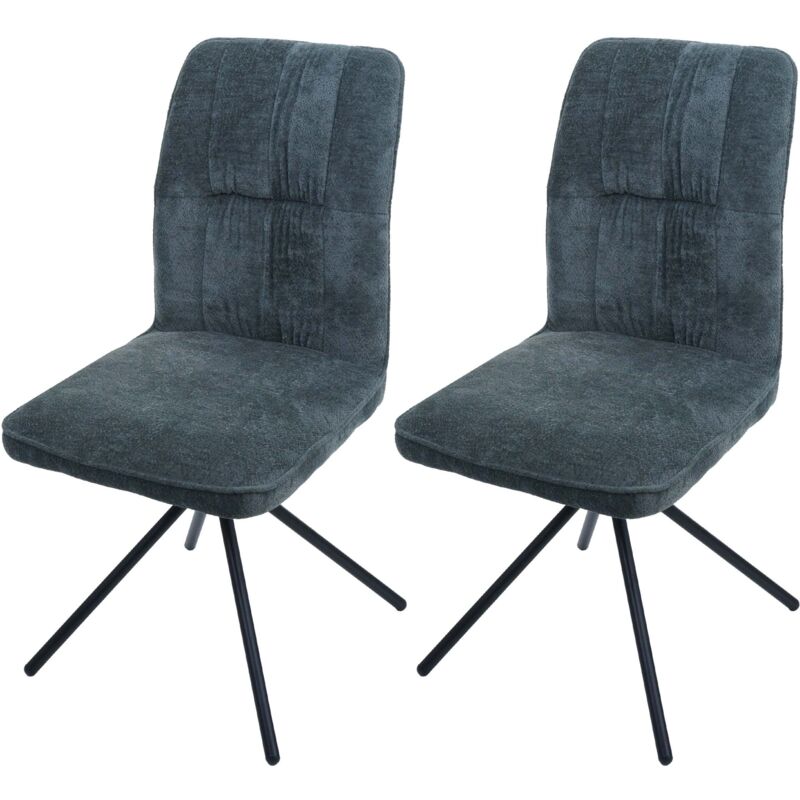 HHG - Lot de 2 chaises de salle à manger 432, chaise de cuisine, pivotante avec retour automatique, tissu/textile chenille (340 g/m²) Öko-Tex, HHG - Lot de 2 chaises de salle à manger 432, chaise de cuisine, pivotante avec retour automatique, tissu/textile chenille (340 g/m²) Öko-Tex,