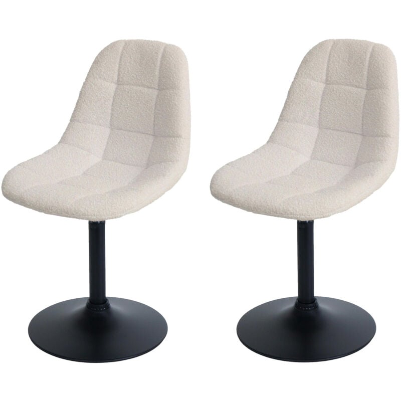 HW - Lot de 2 chaises de salle à manger C-A60, chaise de cuisine chaise pivotante, acier mvg tissu/textile bouclé (450g/m²)