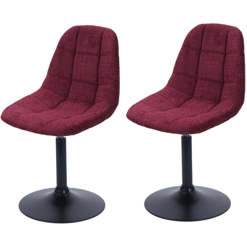 Lot de 2 chaises de salle à manger HWC-A60, chaise de cuisine chaise pivotante, acier MVG tissu/textile chenille (465g/m