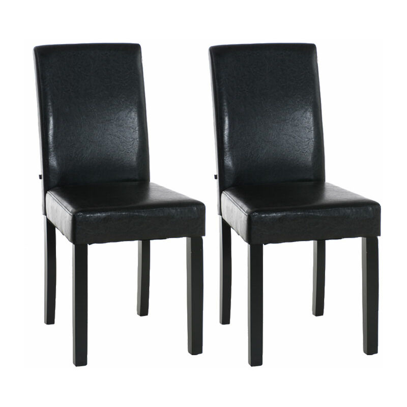 chaises de restauration définir 2 pcs en chaises en cuir écologique vintage rembourrés différentes couleurs couleur : marron
