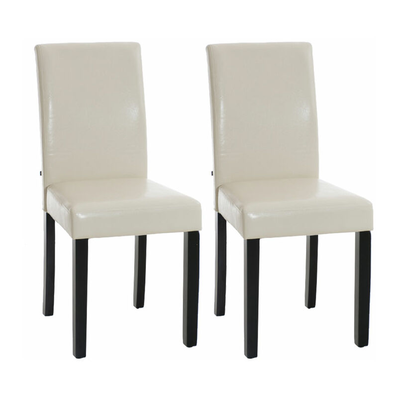 Chaises de restauration Définir 2 pcs en chaises en cuir écologique vintage rembourrés différentes couleurs Couleur : Crème
