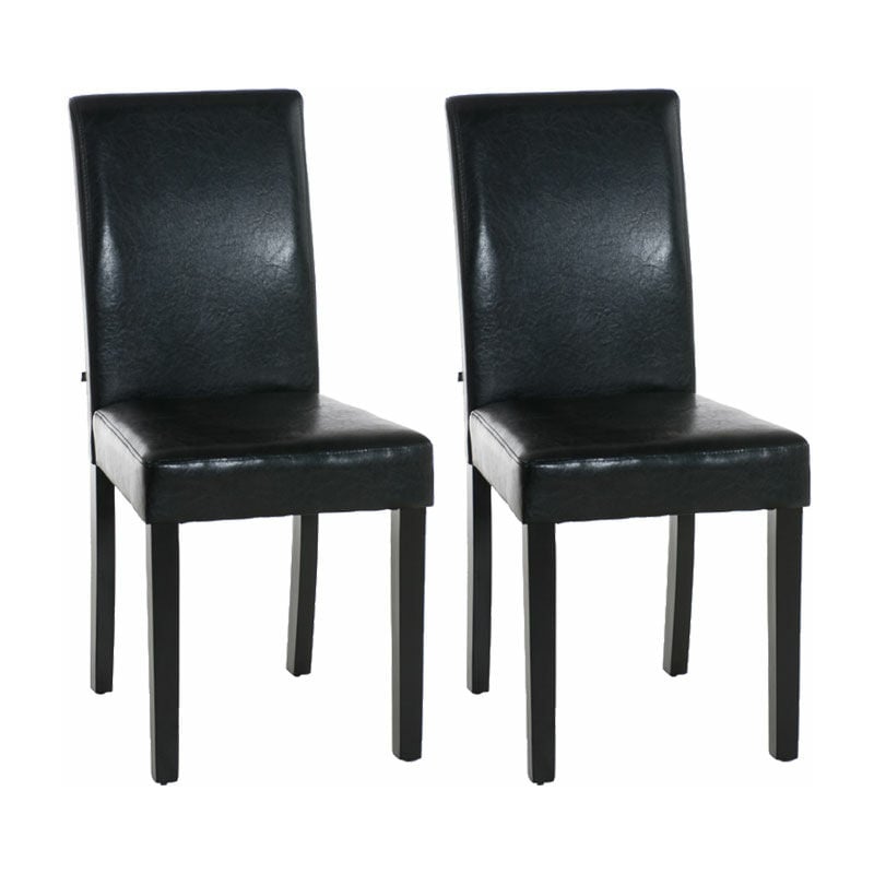chaises de restauration définir 2 pcs en chaises en cuir écologique vintage rembourrés différentes couleurs couleur : noir