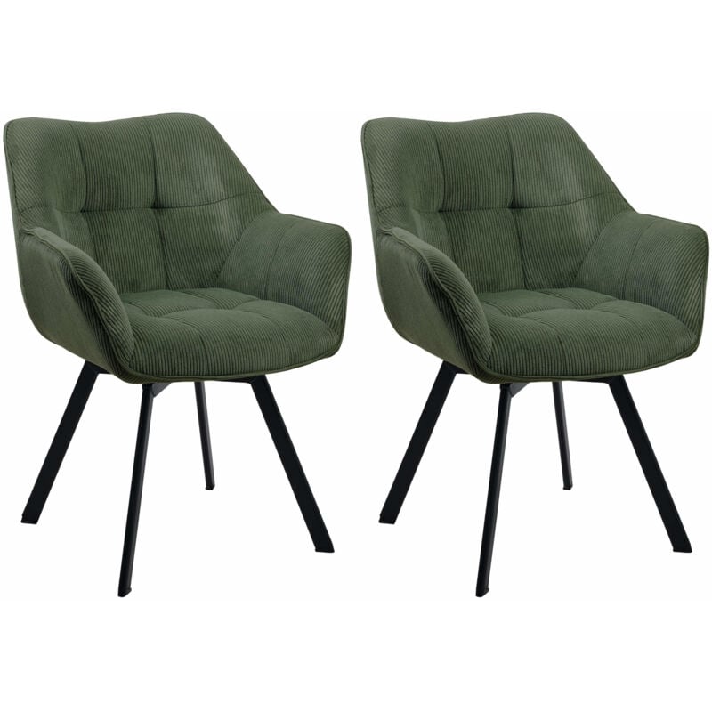 CLP - Lot de 2 chaises de salle à manger Jordi Cord Vert