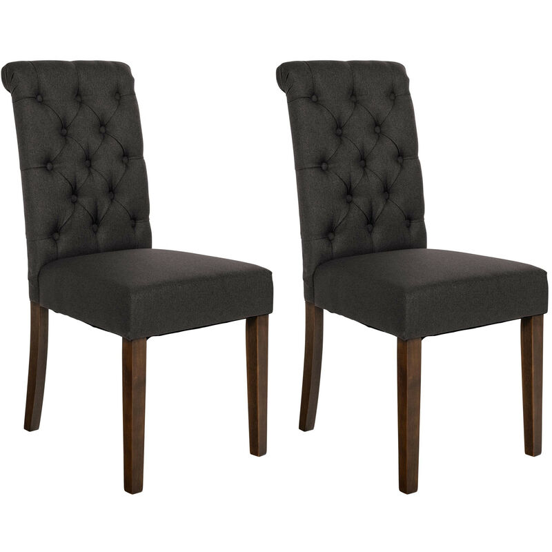 CLP - Lot de 2 Chaises de salle à manger Lisburn Noir Tissu