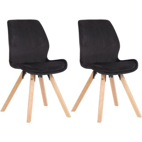 Lot de 2 chaises de salle à manger Luna Noir  Velours