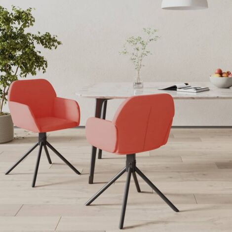 Lot de 2 Chaises de salle à manger pivotantes - Chaises à dîner Rose Velours BV221343 - BonneVie