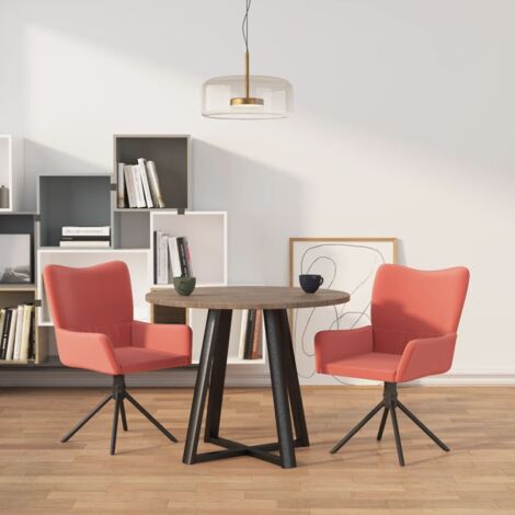 Lot de 2 Chaises de salle à manger pivotantes - Chaises à dîner Rose Velours BV603550 - BonneVie