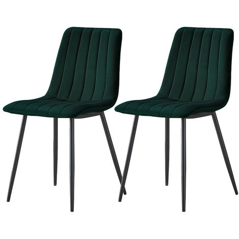 Lot de 2 chaises de Salle à Manger rembourrées en Velours avec Assise rembourrée