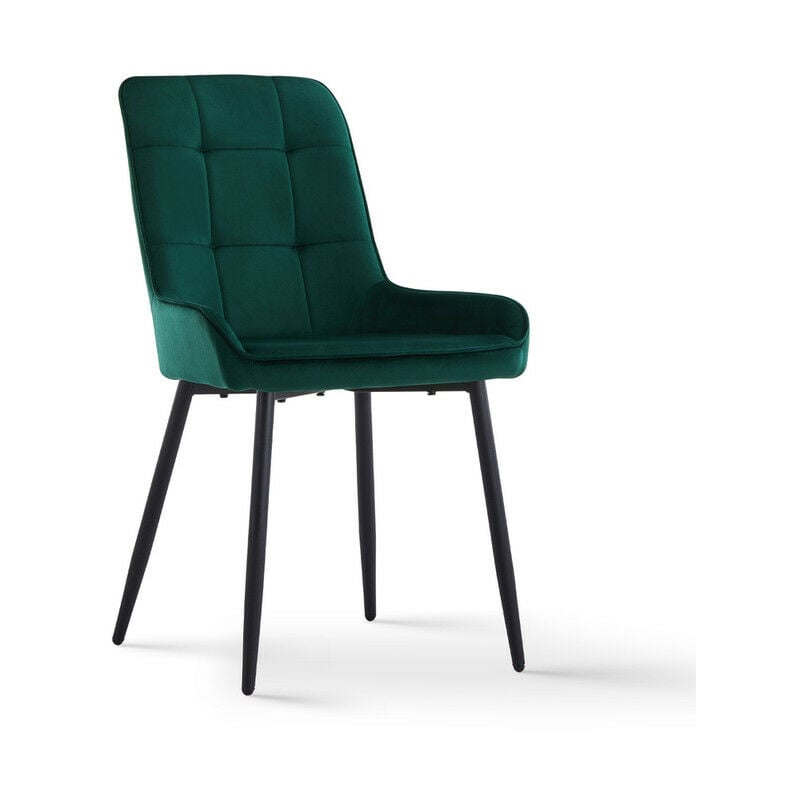 Clipop - Lot de 2 Chaises de Salle à Manger, Rembourrées en Velours Chaise de Cuisine avec Dossier Doux et Pieds en métal pour Salle à Manger,Vert