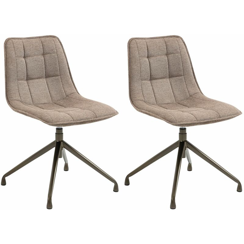 Lot de 2 chaises de salle à manger RIO, en tissu beige
