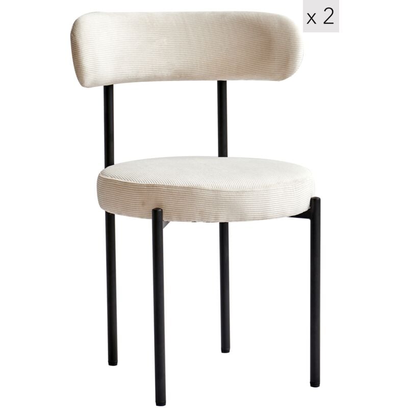 Nordlys - Lot de 2 Chaises de Salle a Manger Scandinaves Metal