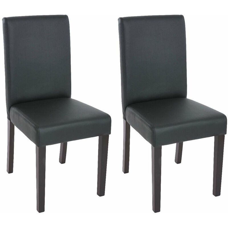 Décoshop26 - Lot de 2 chaises de salle à manger synthétique noir mat pieds foncés CDS04035