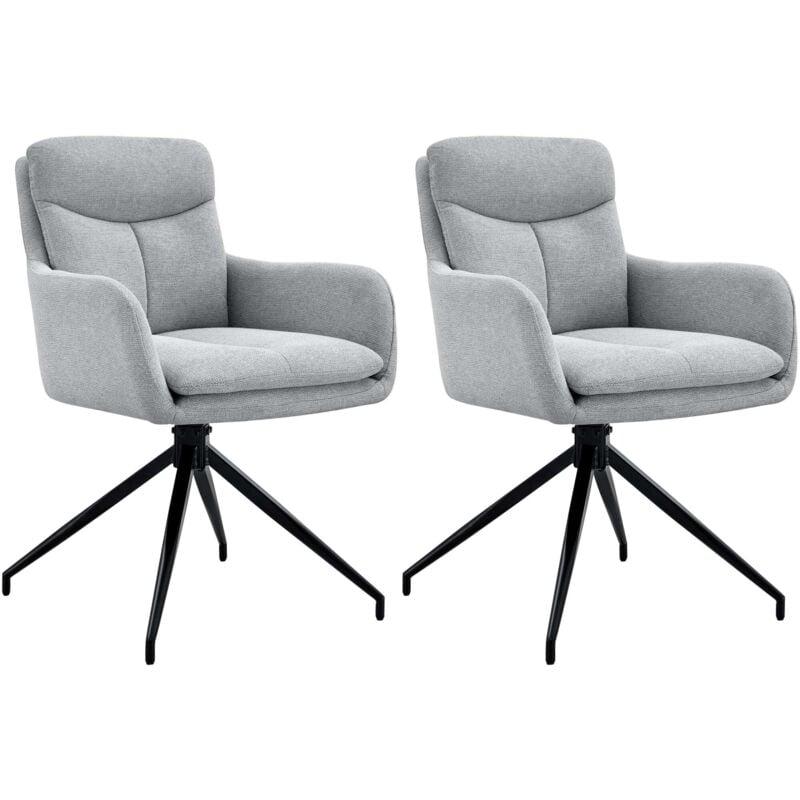 CLP - Lot de 2 chaises de salle à manger Somers tissu Gris clair