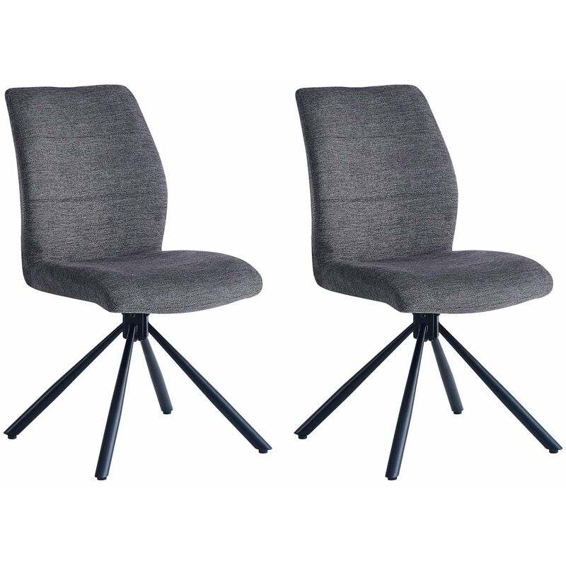 Idimex - Lot de 2 chaises de salle à manger taurus en tissu gris