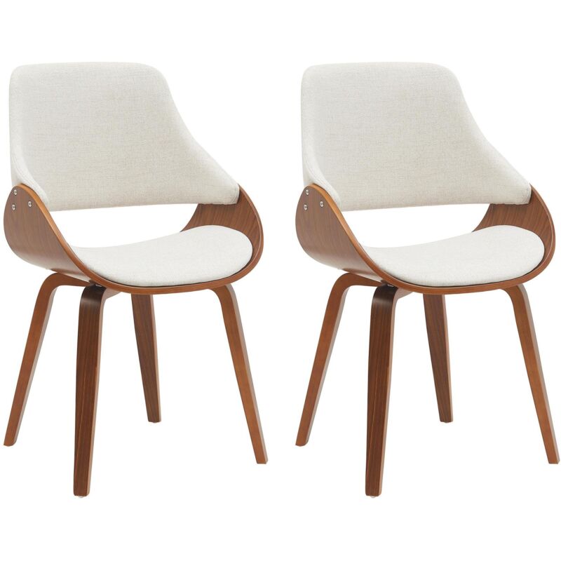 Lot de 2 chaises de salle à manger Vangale Noyer / Crème Tissu