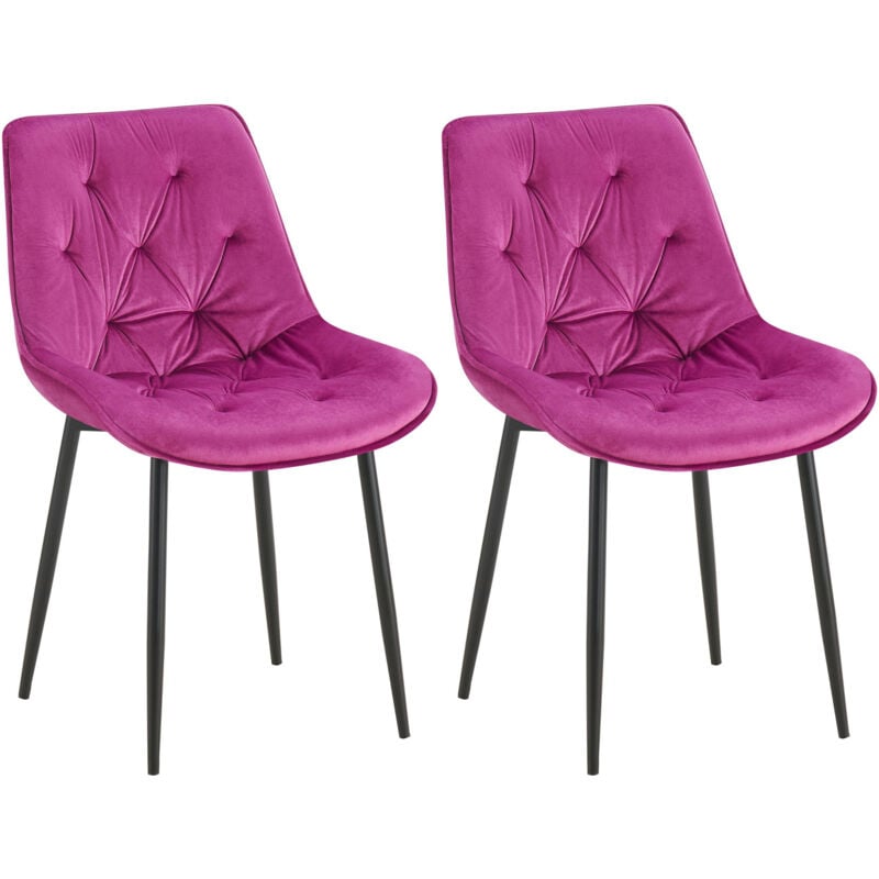 CLP - Lot de 2 chaises de salle à manger Wallace velours Violet