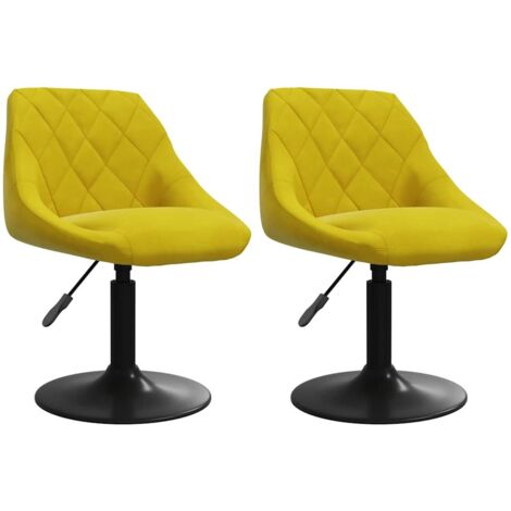 Lot de 2 Chaises de salle à manger，Chaise à manger，Chaise de cusine pivotantes jaune moutarde velours CFW93184