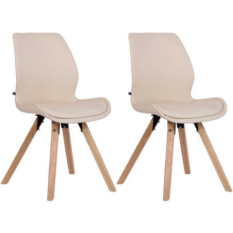 Ensemble de 2 chaises Luna Crema, faux cuir