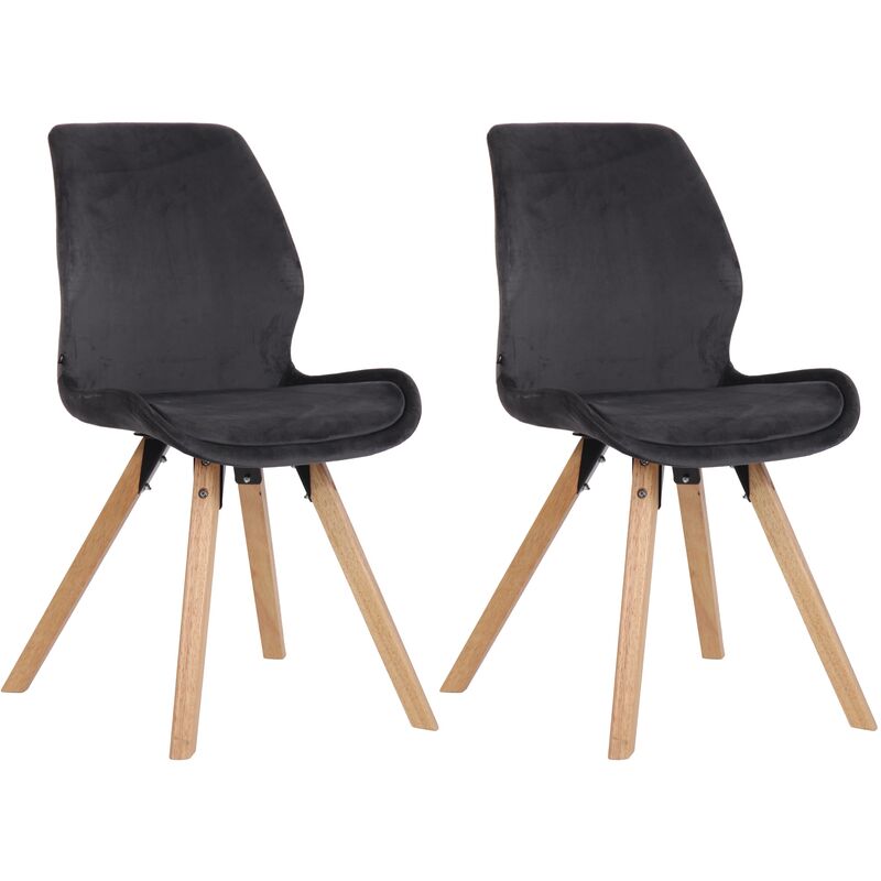CLP - Ensemble de 2 chaises de lune gris foncé, velours