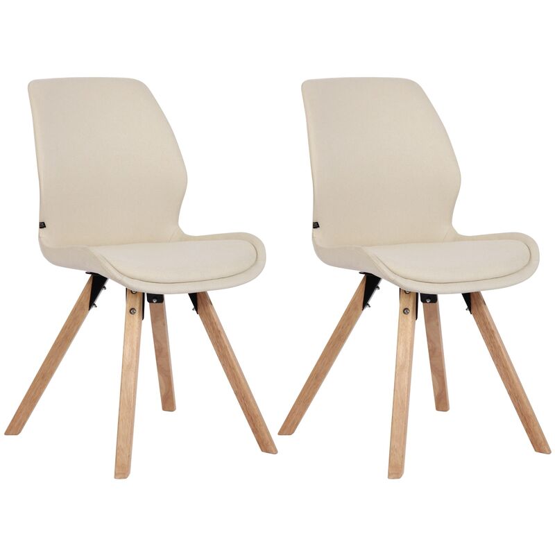 Lot de 2 chaises de salle à manger Luna Crème Tissu