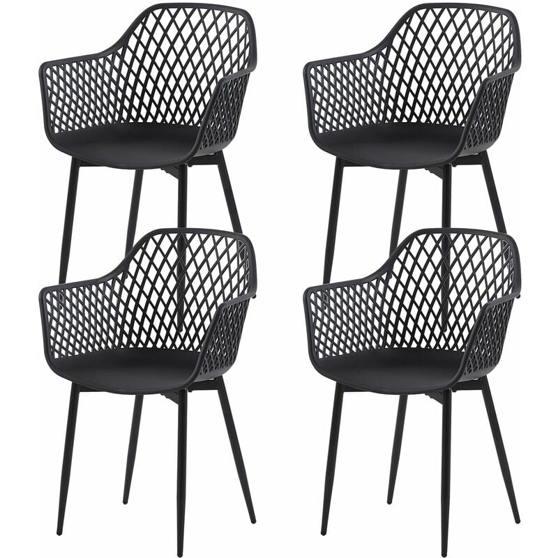 Eggree - Lot de 4 Chaises de Salle à Manger de Style Scandinave - Noir