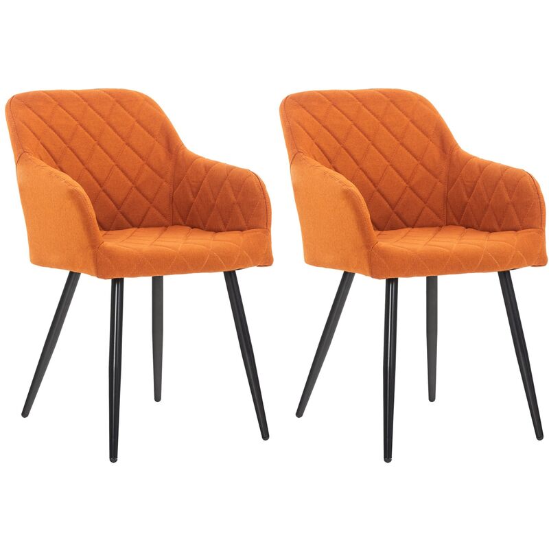Lot de 2 chaise clp tissu 84 cm orange