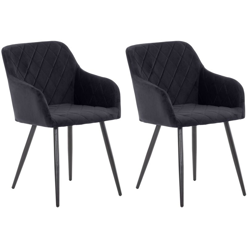 Lot de 2 chaise clp interieur 84 cm noir en metal