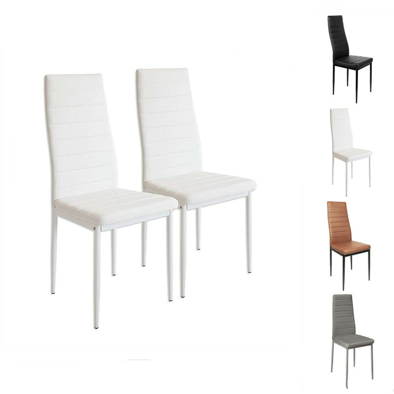 Skecten - Hofuton Lot de 2 chaises de salle à manger - Style contemporain - l 40 x p 39 cm - Blanc