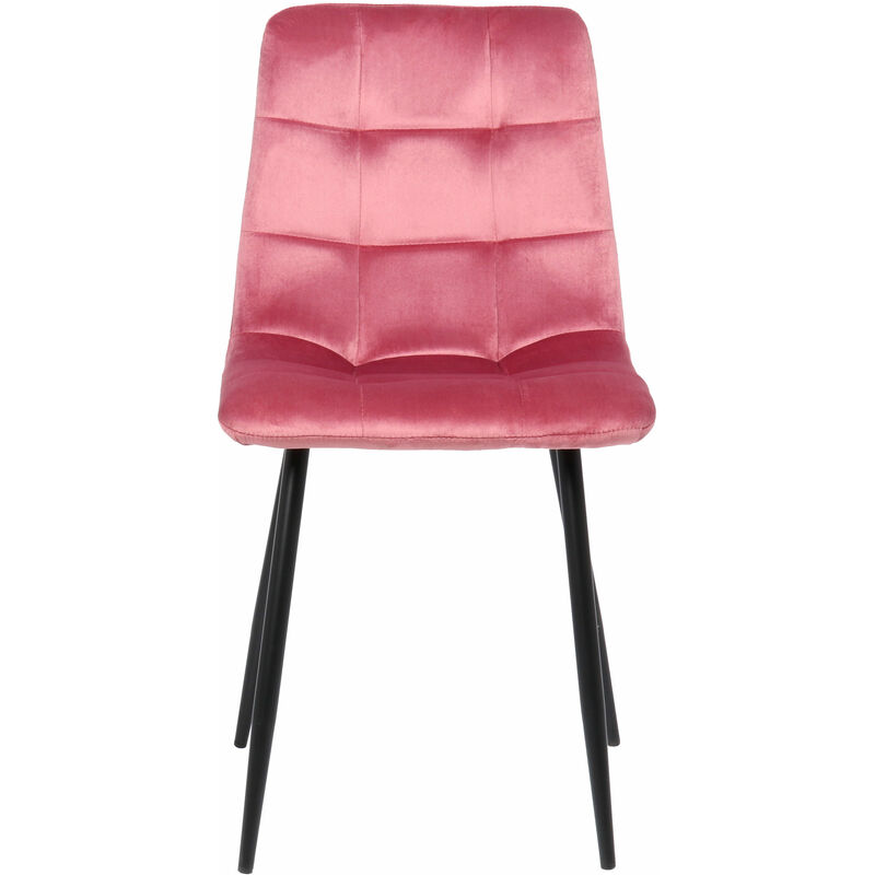 CLP - Ensemble moderne de 2 chaises dîner avec cadre noir et siège en velours différentes couleurs colore : rose