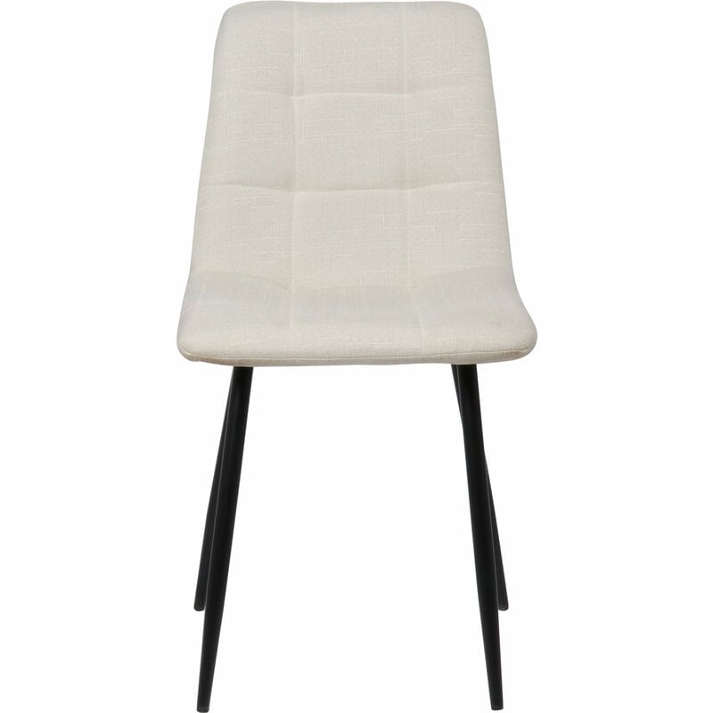 Ensemble de 2 chaises de conception de conception moderne en Dine en différentes couleurs tissu colore : Crème
