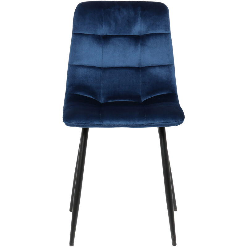 CLP - Ensemble moderne de 2 chaises dîner avec cadre noir et siège en velours différentes couleurs colore : bleu