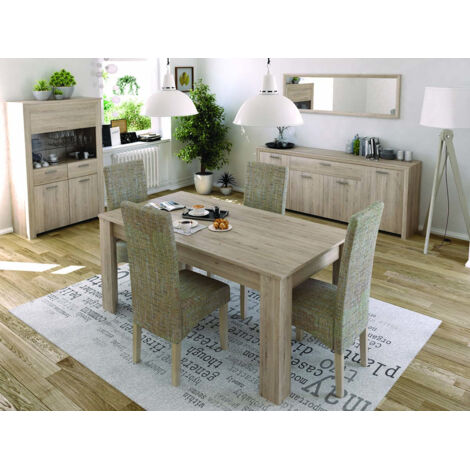Lot de 2 chaises de séjour beige en tissu et bois - Largeur 47 x Profondeur 62 x Hauteur 108 cm