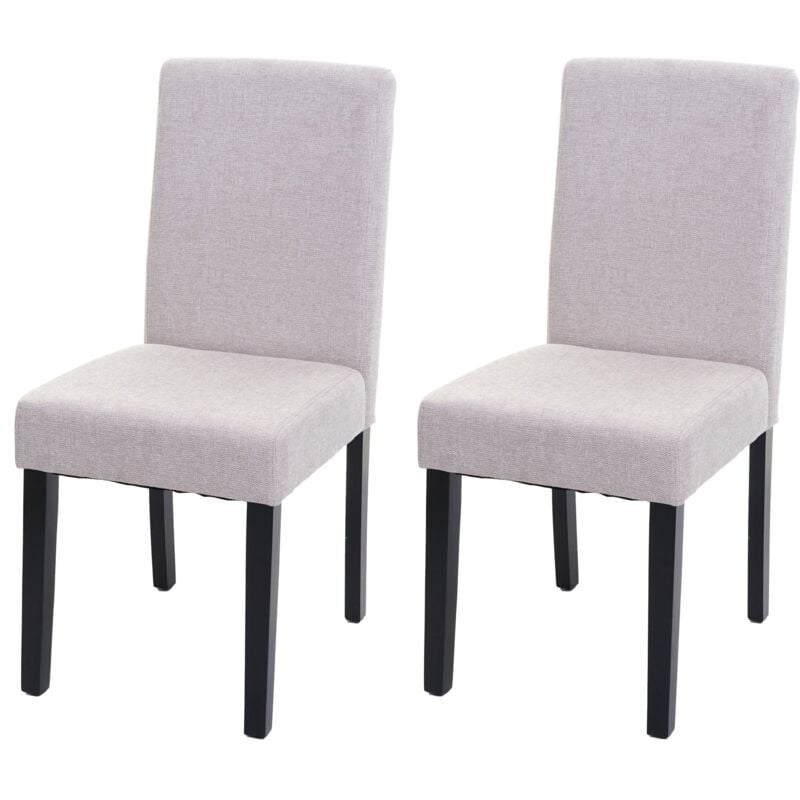 Jamais utilisé] 2x chaise de salle à manger chaise de cuisine Littau, textile, beige crème, pieds foncés