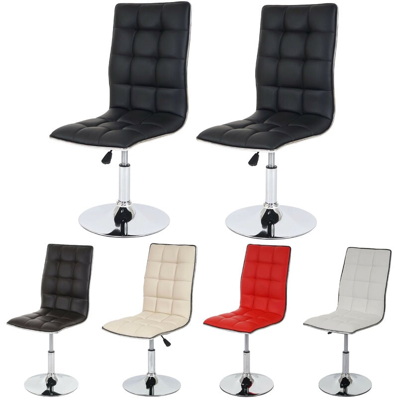 Mendler - Lot de 2 chaises de séjour ou de salle à manger HWC-C41, style rétro, similicuir noir