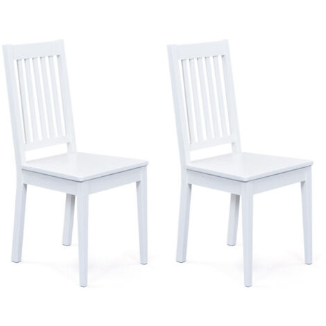 Lot de 2 Chaises Design Bois "Takao" 95cm Blanc