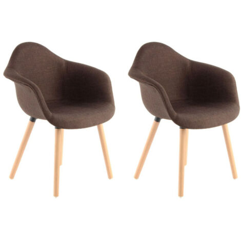 Lot de 2 Chaises Design "Winston" 80cm Marron