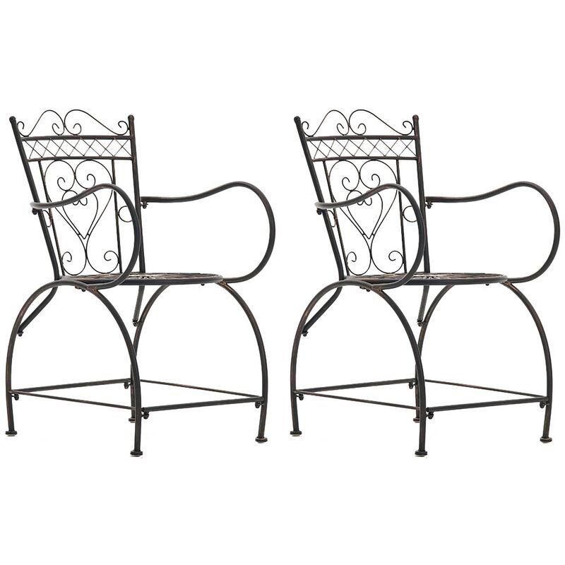 Set 2 chaises de jardin Design élégant avec une forme arrondie différentes couleurs colore : Bronze