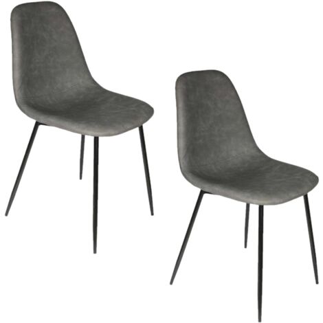 Lot de 2 chaises effet vintage AMBER
