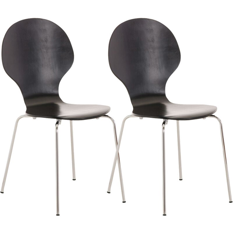 CLP - Définissez 2 chaises empilables avec une conception ergonomique et élégante disponibles différentes couleurs colore : noir
