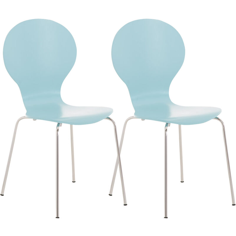 CLP - Définissez 2 chaises empilables avec une conception ergonomique et élégante disponibles différentes couleurs colore : bleu ciel