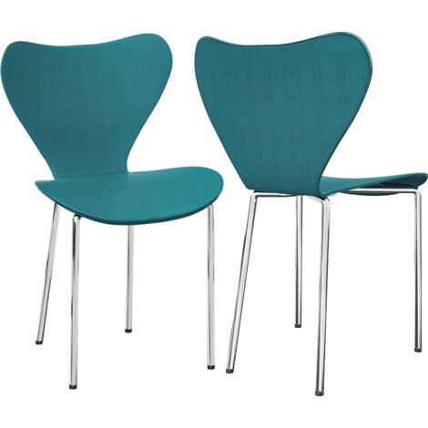 Lot de 2 Chaises Empilables en Polypropylène Renforcé - Design Moderne pour Cuisine/Salle de Réunion/Bibliothèque, Gain de Place Maximal & Confort Optimal