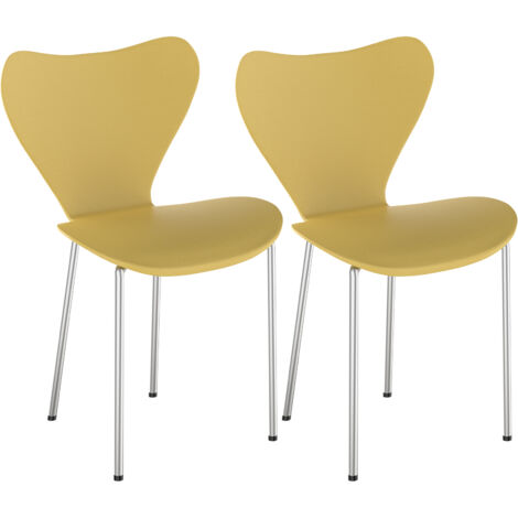 Lot de 2 Chaises Empilables en Polypropylène Renforcé - Design Moderne pour Cuisine/Salle de Réunion/Bibliothèque, Gain de Place Maximal & Confort Optimal