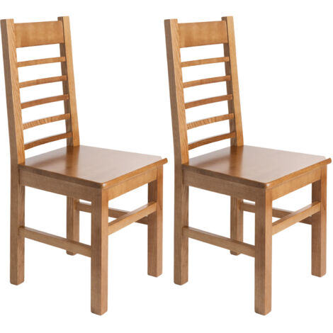 Lot de 2 chaises en hêtre chêne clair assise bois - RIPAL