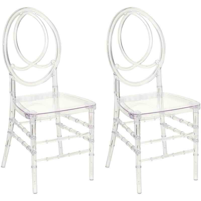 Beliani - Lot de 2 Chaises en Plastique Moderne Salle à Manger Transparent Midway