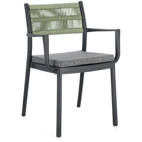 Lot de 2 chaises en polypropylène vert fourmi