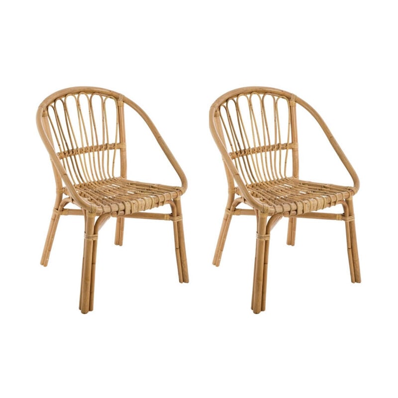 Atmosphera - Lot de 2 Chaises en Rotin 'Dream' 80cm Naturel
