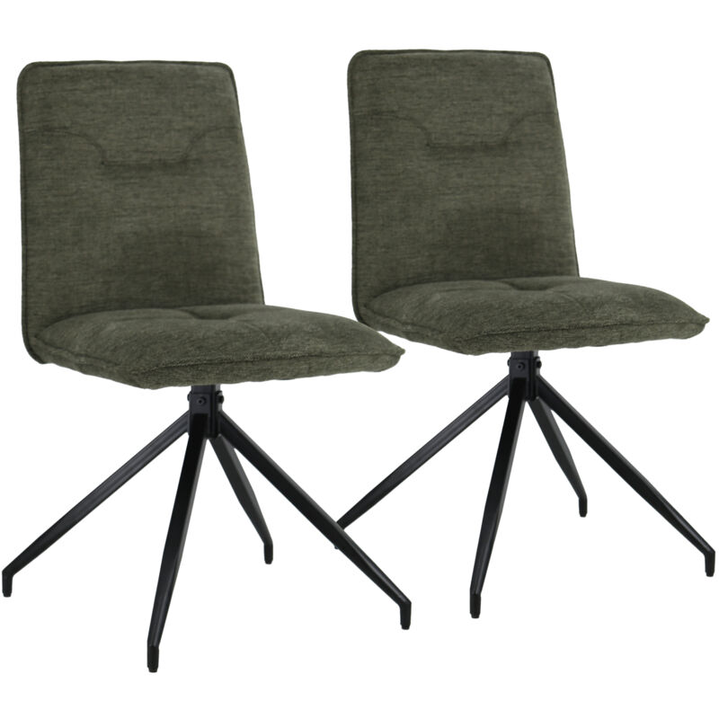 Lot de 2 chaises en tissu vert aren - Happy Garden